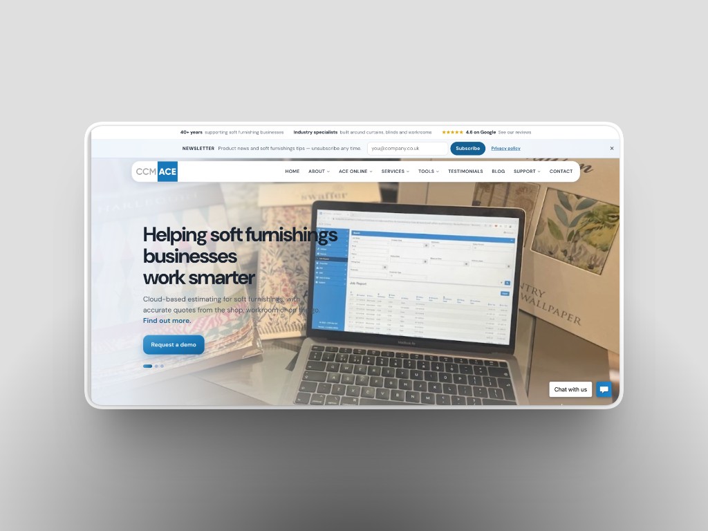 CCM Ace Ltd redesigned homepage