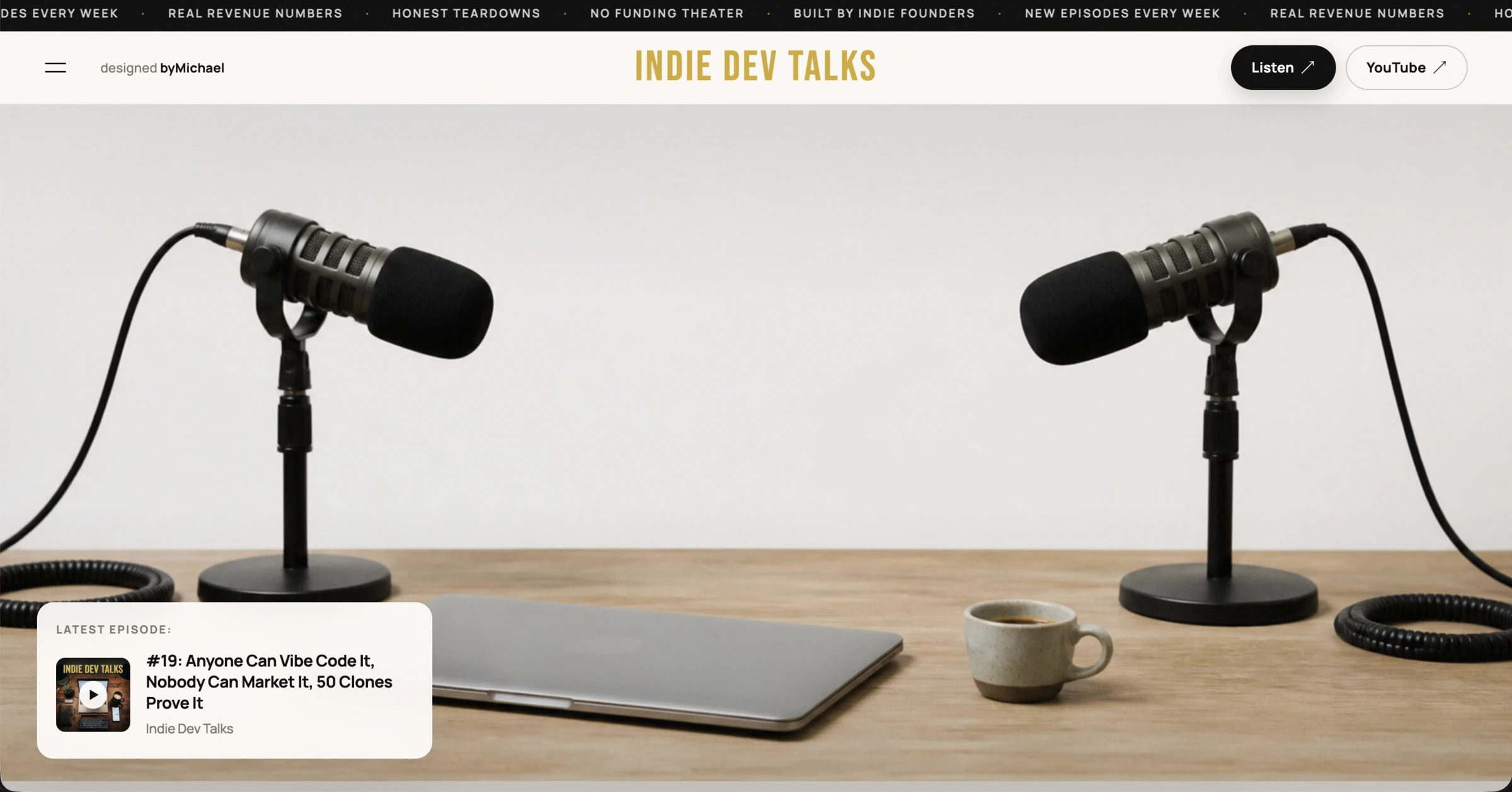 Indie Dev Talks homepage